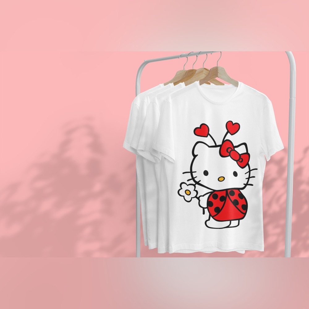 Kawaii Sanrio Friends Hello Kitty Inspired Lady Bug  Ladies T Shirt